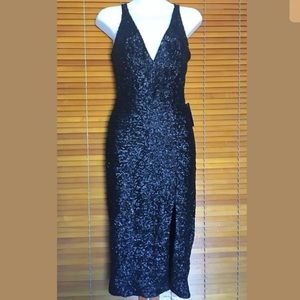 Dress The Population Black Sequin Cocktail Dress